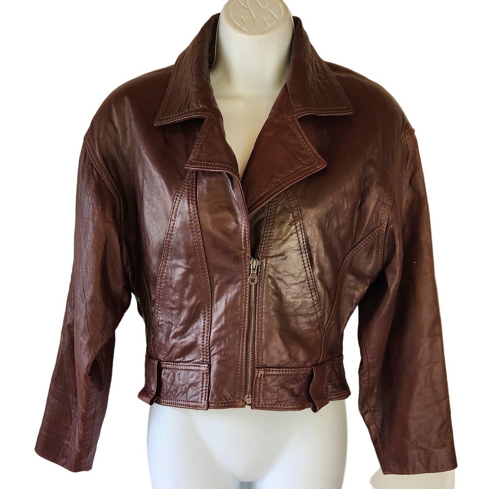 Tulipano Made in Italy Dark Brown Leather Jacket 42